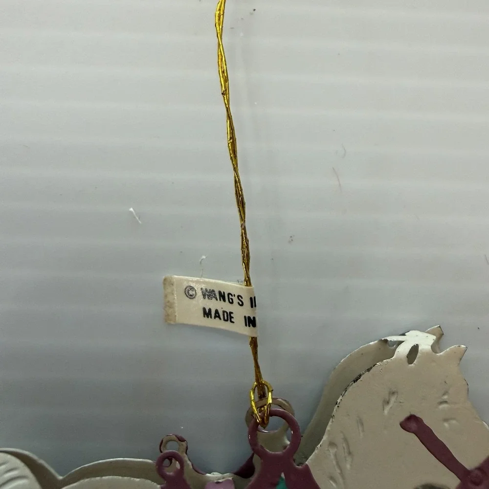 Vintage 1989 Wants International Metal Christmas Ornament Lot Train Carriage